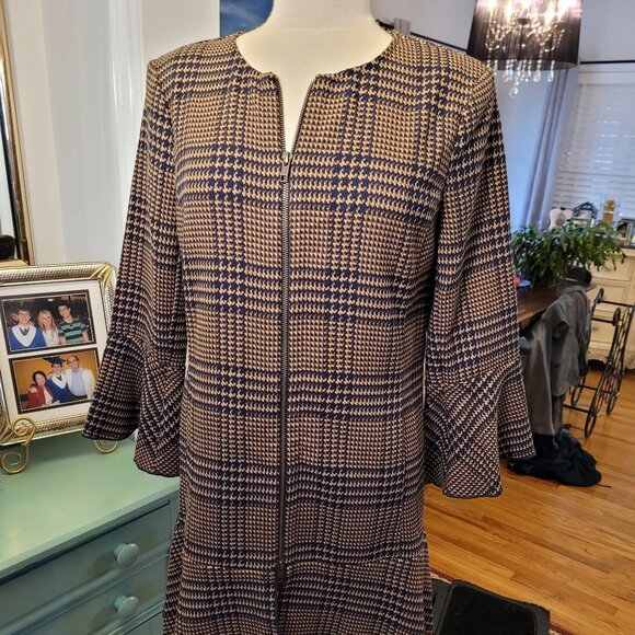NWOT Cabi Plaid Flounce Jacket/Dress Tartan Longline - Picture 3 of 10
